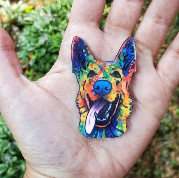 NWOT German Shepherd Dog Rainbow Pin - Picture 2 of 5